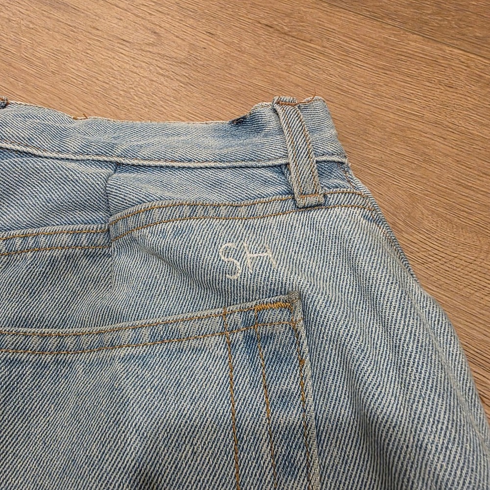 Still Here Tate High Rise Straight Leg Jeans Light Wash Stripe Size 27 (26x26) - Picture 13 of 14